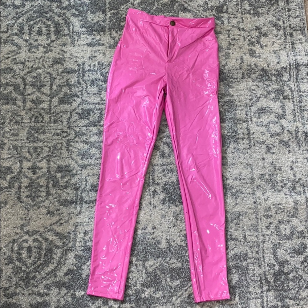 Fashion Nova Pink PU Vinyl Pants